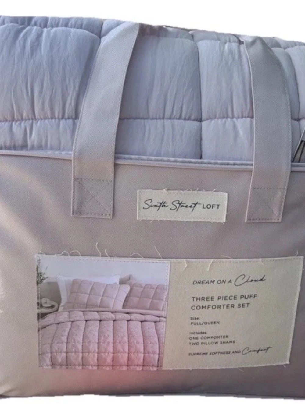 Sixth Street Loft Peony Pink 3 Piece Comforter Set 90”x90”